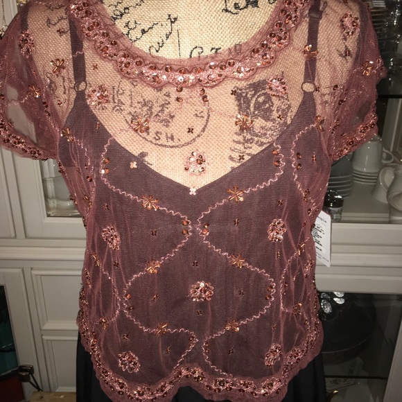 ๐70% OFF RETAIL Free People sequin mesh blouse - Picture 8 of 8